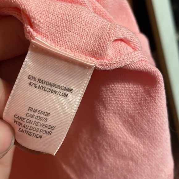 •PINK POODLE•PINK SCOOP NECK DETAIL RAYON/NYLON BLEND TANK TOP  BLOUSE SIZE XL - Picture 6 of 6